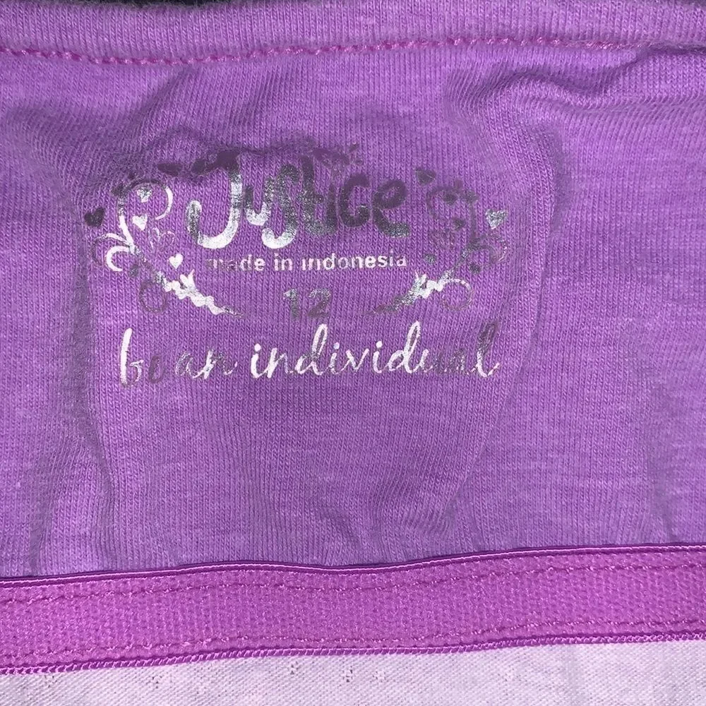 Justice Purple Sparkly Tank Top - Size 12